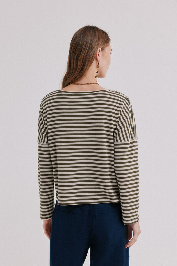 Hoss Intropia Malena. Camiseta rayas Kaki