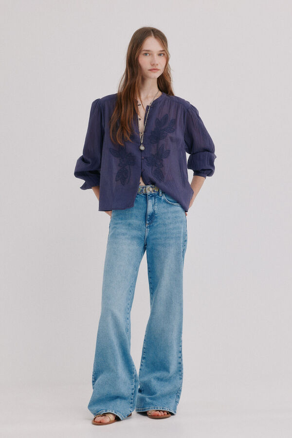 Hoss Intropia Cassie. Blusa bordada Roxo