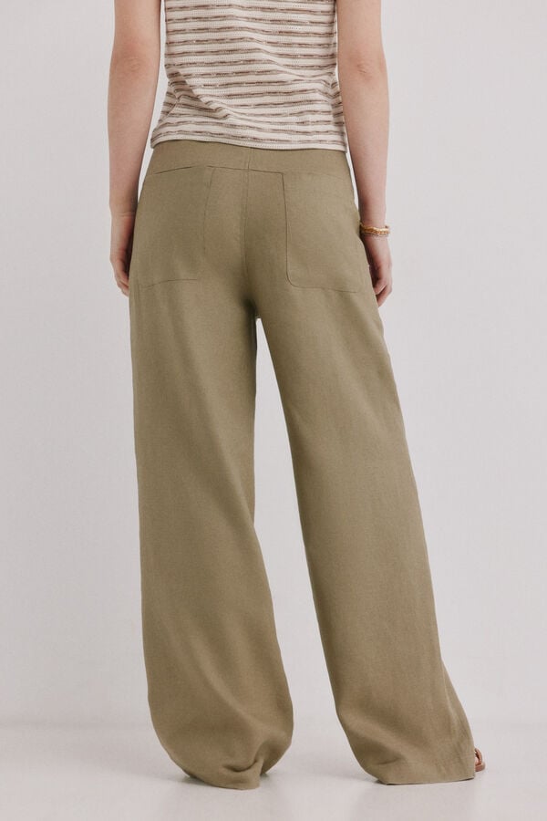Hoss Intropia Pierina. Pantal&oacute;n flu&iacute;do Kaki