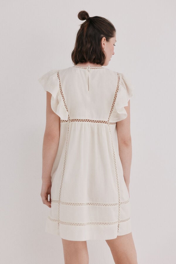 Hoss Intropia Aroa. Vestido bordado Marfil