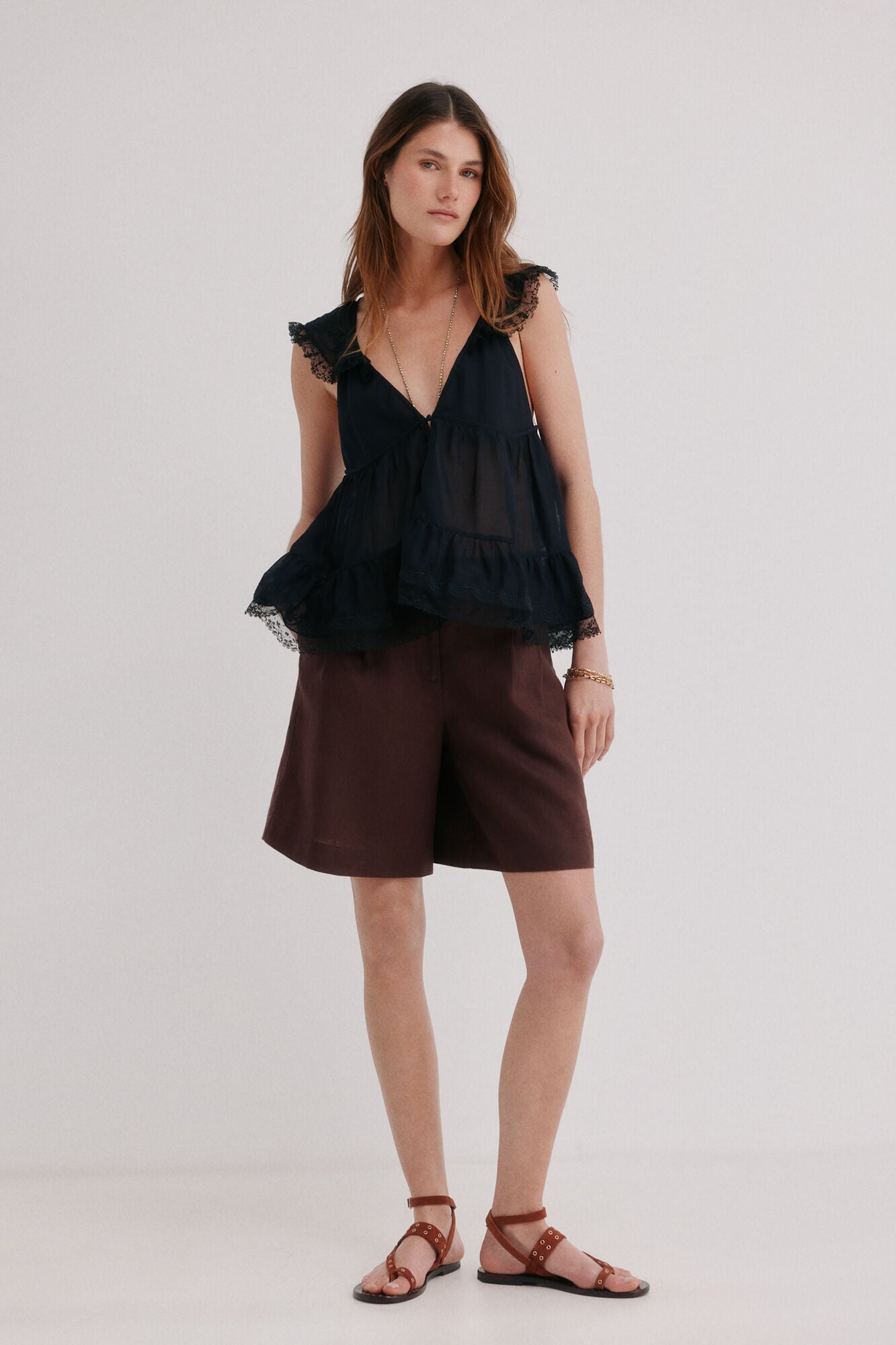 Hoss Intropia Celeste. Blusa fluida