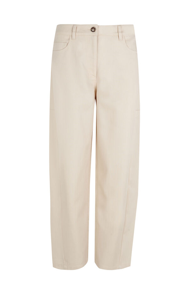 Hoss Intropia Praisa. Pantal&oacute;n de espiga Marfil