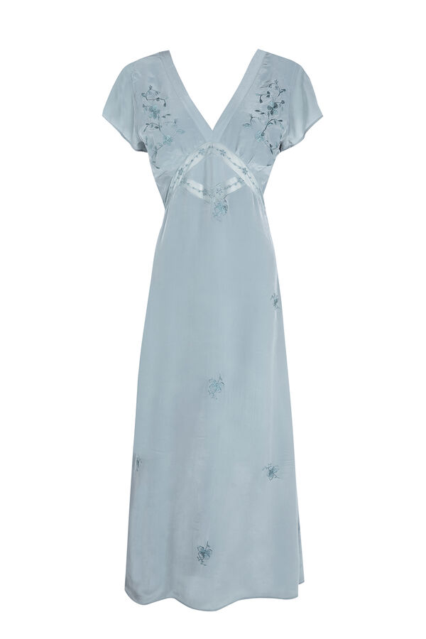 Hoss Intropia Ainhoa. Vestido bordados Turquesa