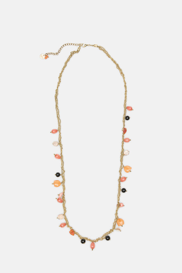 Hoss Intropia Lara. Collar piedras ba&ntilde;ado en oro Dorado