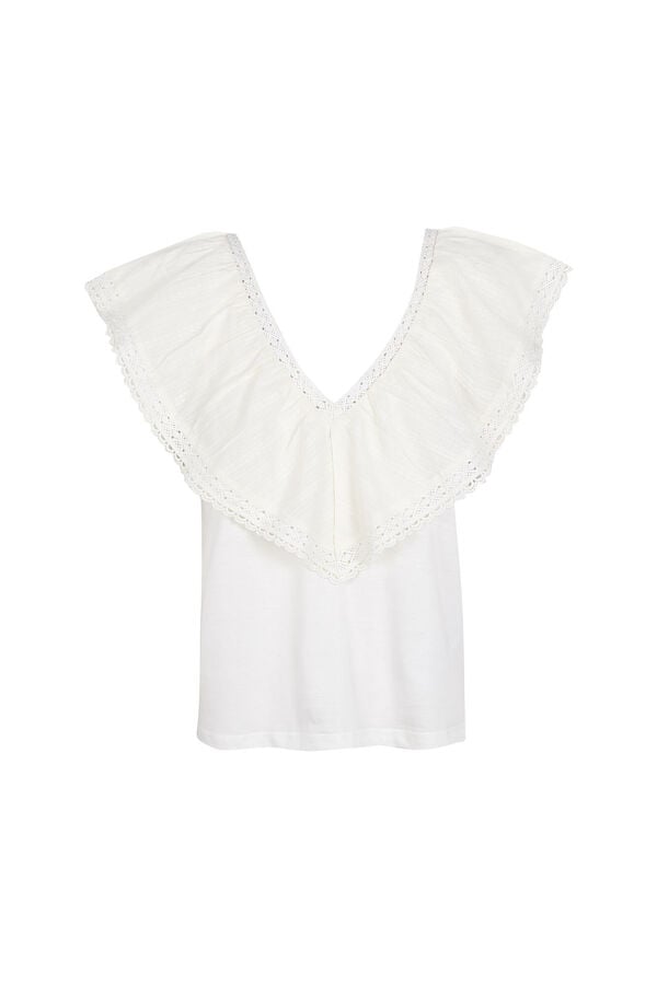 Hoss Intropia Malaika. Camiseta volante Marfil