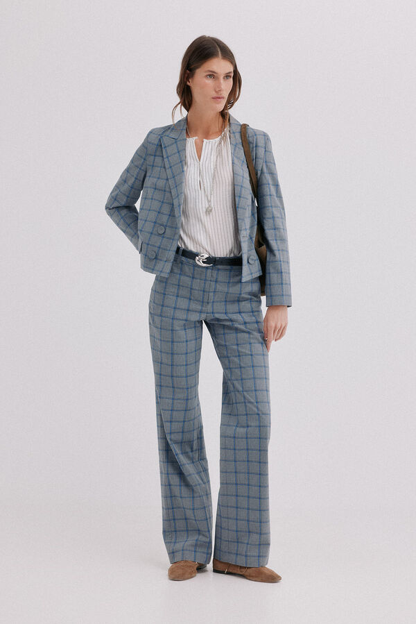 Hoss Intropia Paulina. Pantal&oacute;n cuadros Gris