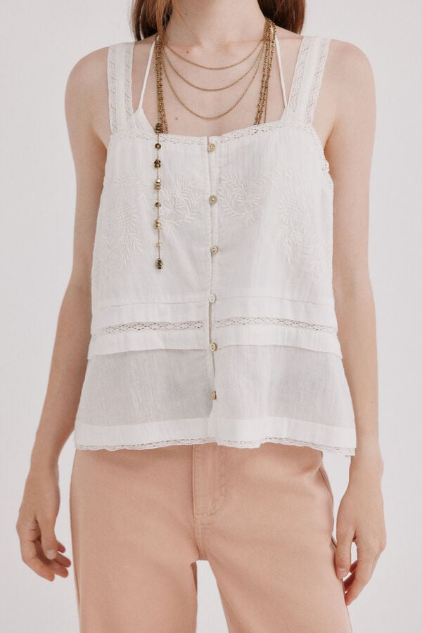Hoss Intropia Camelia. Blusa flu&iacute;da Blanco