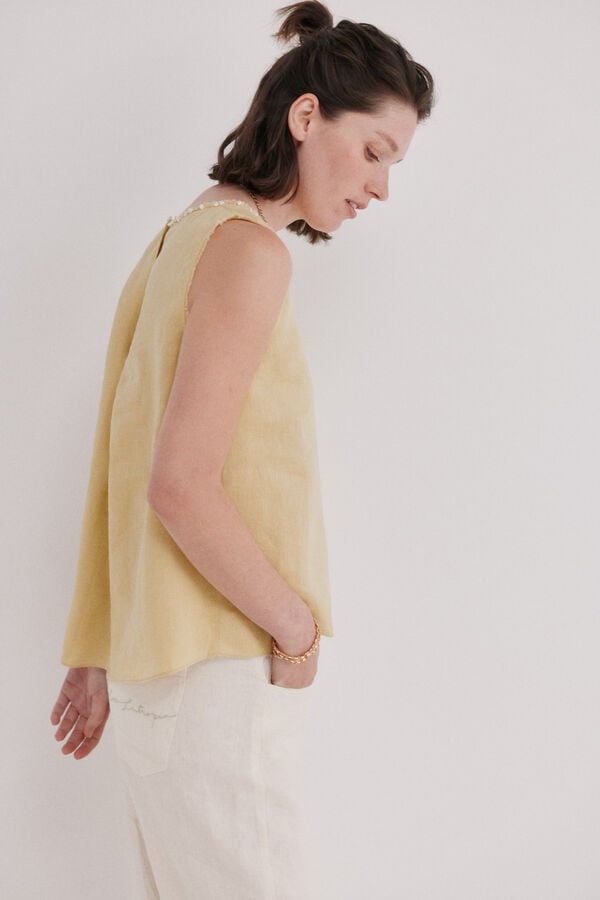 Hoss Intropia Celene. Top abalorios Amarillo