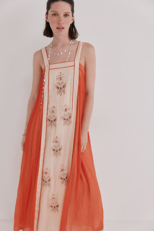 Hoss Intropia Asela. Vestido com missangas Vermelho