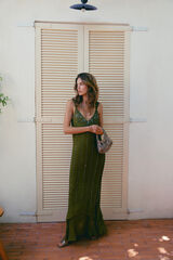 Hoss Intropia Aurore.Vestido de missangas Verde