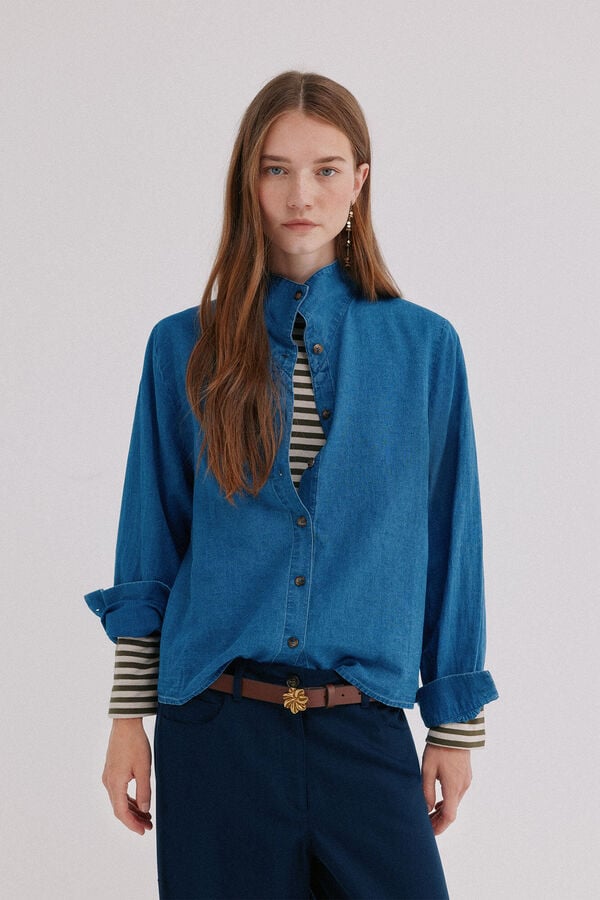Hoss Intropia Coria. Camisa denim Azul marino