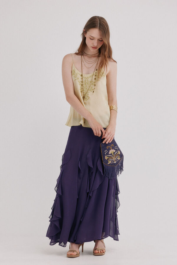 Hoss Intropia Roseline. Falda flu&iacute;da Estampado morado