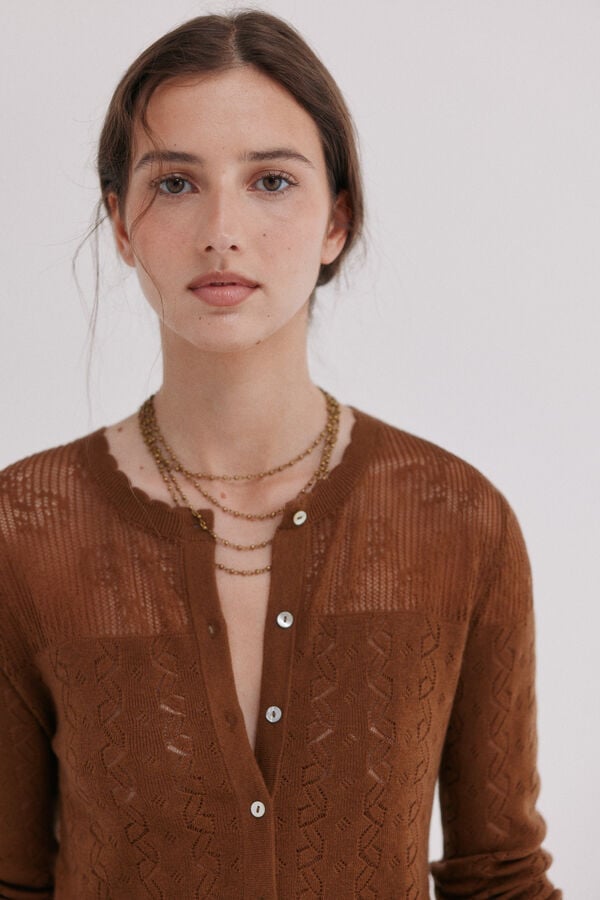 Hoss Intropia Isadora. Chaqueta calada Marron