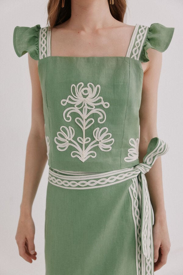 Hoss Intropia Caela. Top bordados Verde