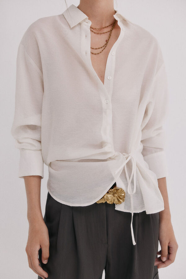 Hoss Intropia Cala. Camisa com folhos Branco