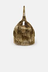 Hoss Intropia Natalia. Bolso con anillas y flecos Dorado
