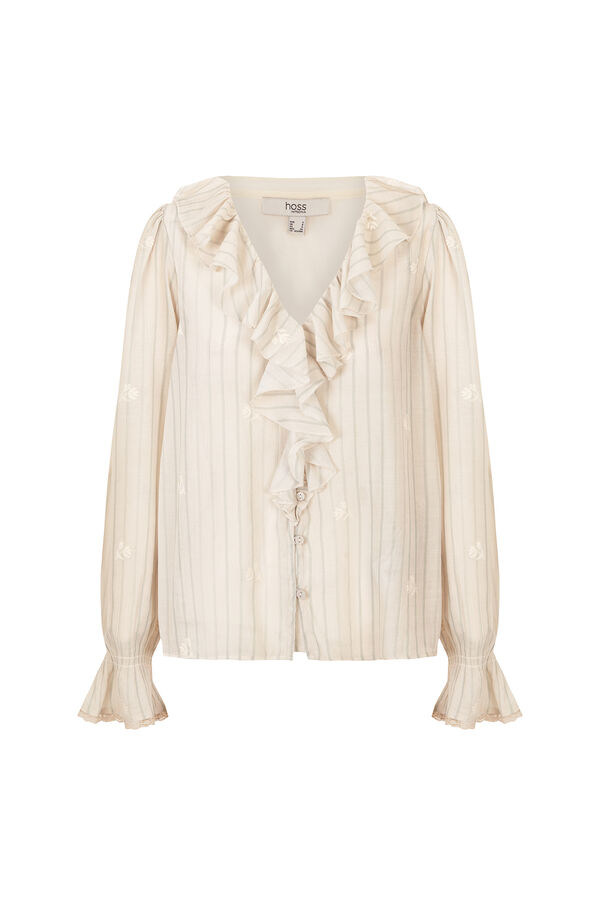 Hoss Intropia Clarisse. Blusa volantes Marfil
