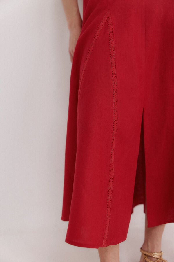 Hoss Intropia Ailin. Vestido midi rojo rojo