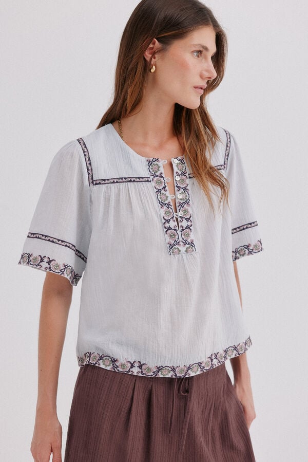 Hoss Intropia Cecile. Blusa flu&iacute;da Azul