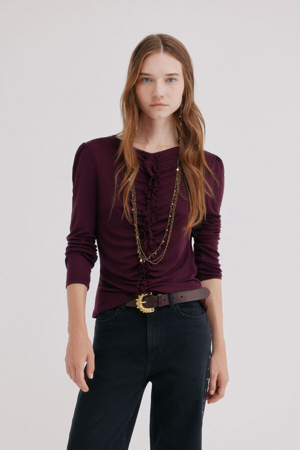Hoss Intropia Marise. Camiseta entallada Vino
