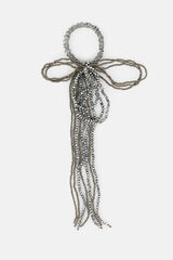 Hoss Intropia Leticia. Coletero plateado de beads Gris