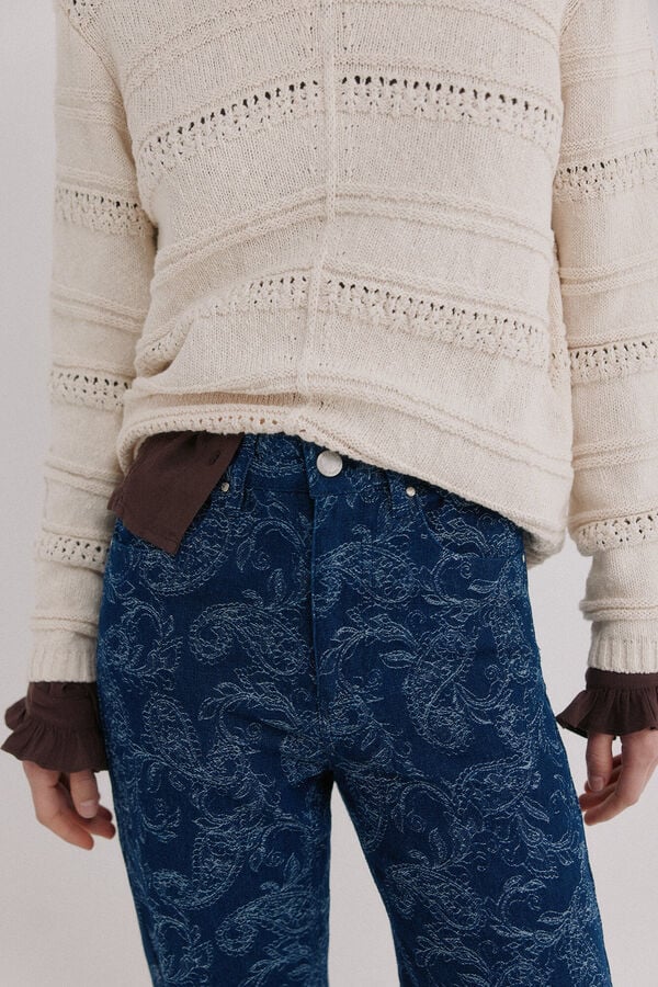Hoss Intropia Brenda. Vaqueros jacquard Azul marino