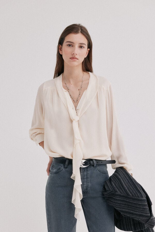 Hoss Intropia Casie. Blusa fluida Ecru