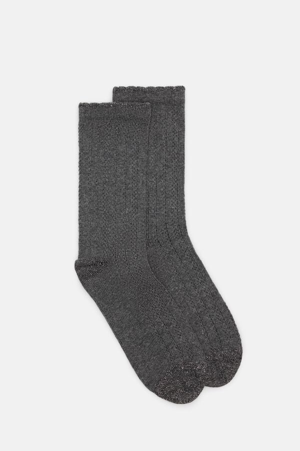 Hoss Intropia Lavinia. Calcetines calados con lurex Gris