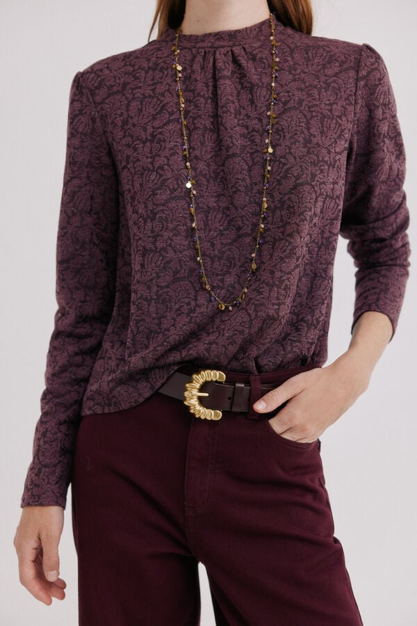 Hoss Intropia Mirel. Camiseta textura Vino