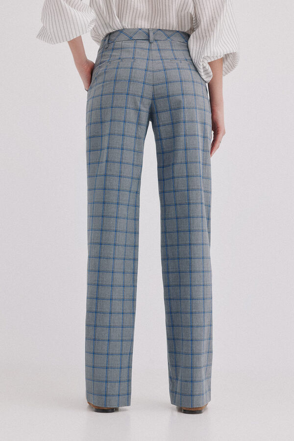 Hoss Intropia Paulina. Pantal&oacute;n cuadros Gris