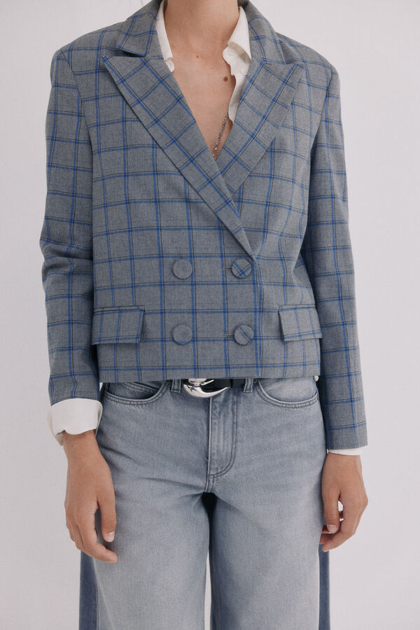 Hoss Intropia Estela. Blazer cuadros Gris