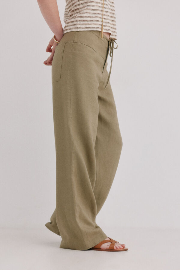 Hoss Intropia Pierina. Pantal&oacute;n flu&iacute;do Kaki