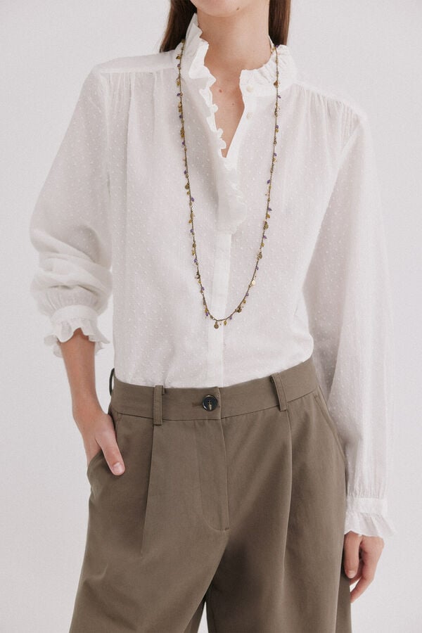 Hoss Intropia Claudette. Camisa plumeti Branco