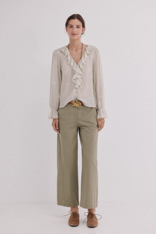 Hoss Intropia Poppy. Pantal&oacute;n chino Kaki
