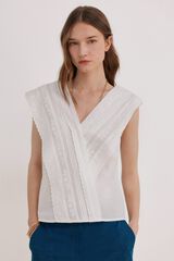 Hoss Intropia Carola. Blusa rom&acirc;ntica Branco