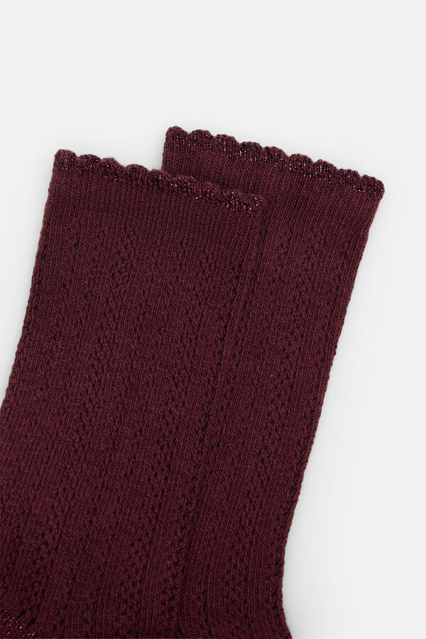 Hoss Intropia Lavinia. Calcetines calados con lurex Vino
