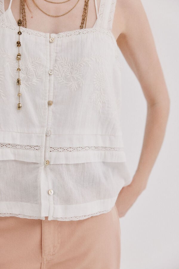 Hoss Intropia Camelia. Blusa flu&iacute;da Blanco