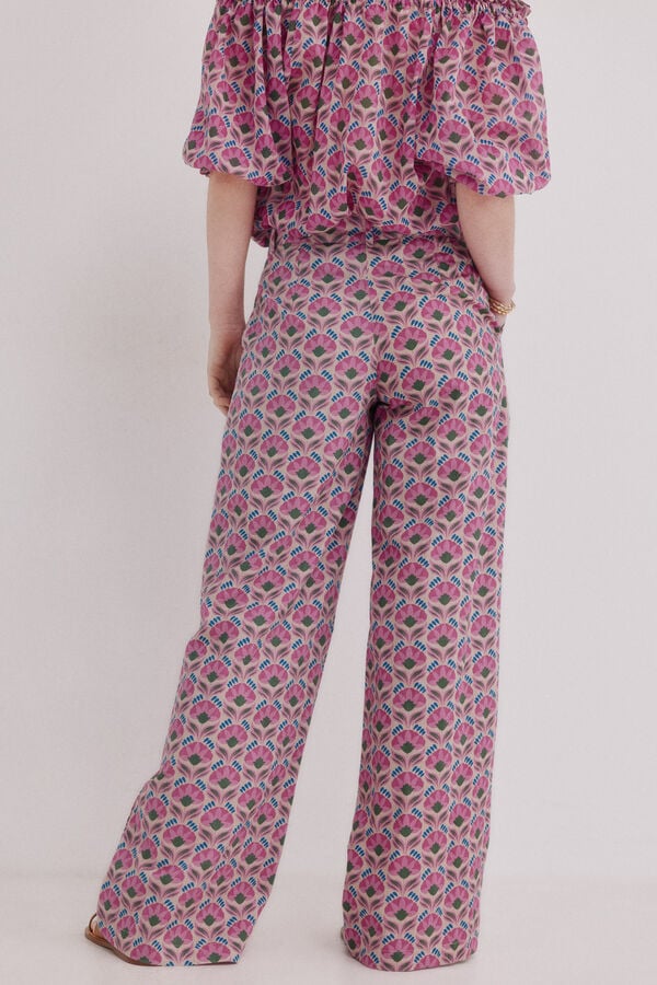 Hoss Intropia Persia. Pantal&oacute;n floral Turquesa