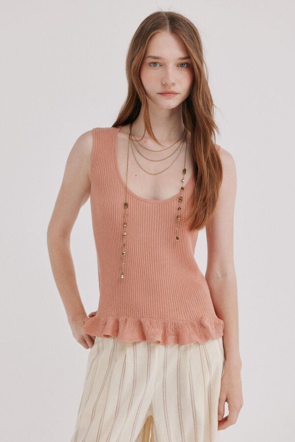 Hoss Intropia Ivetta. Top con volante Rosa