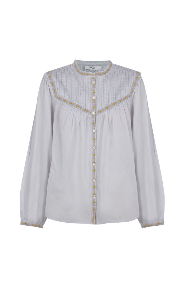 Hoss Intropia Catia. Blusa com pregas Azul