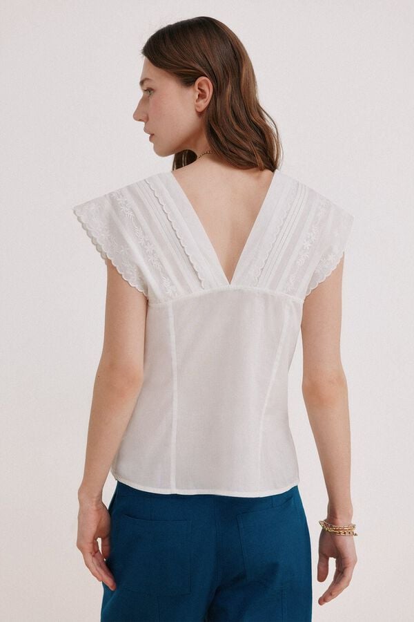 Hoss Intropia Carola. Blusa rom&acirc;ntica Branco