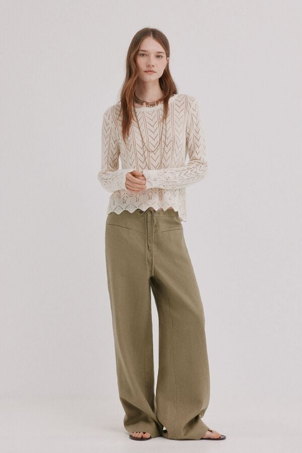 Hoss Intropia Ivy. Jersey calado Blanco
