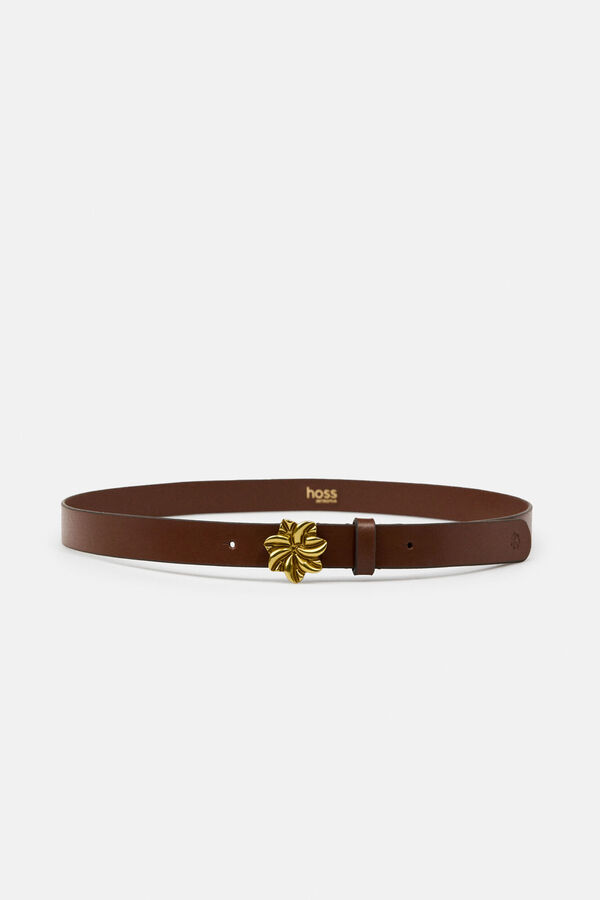 Hoss Intropia Luna. Cintur&oacute;n logo Marron