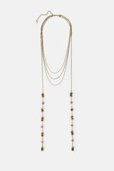 Hoss Intropia Luisa. Collar corbatero ba&ntilde;ado en oro Dorado