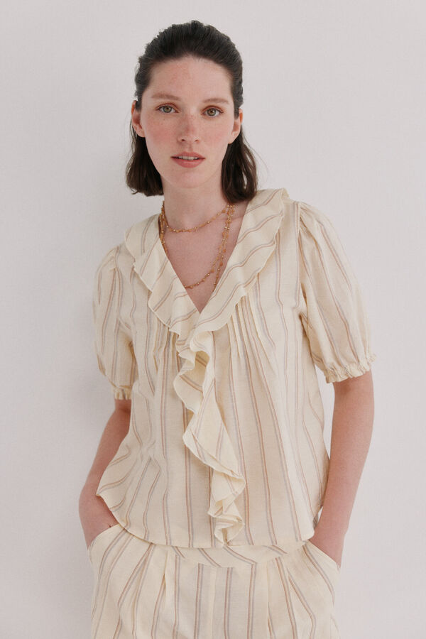 Hoss Intropia Camille. Blusa bordada Marfil
