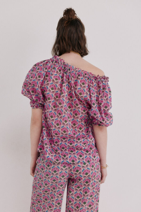 Hoss Intropia Camille. Blusa floral Turquesa