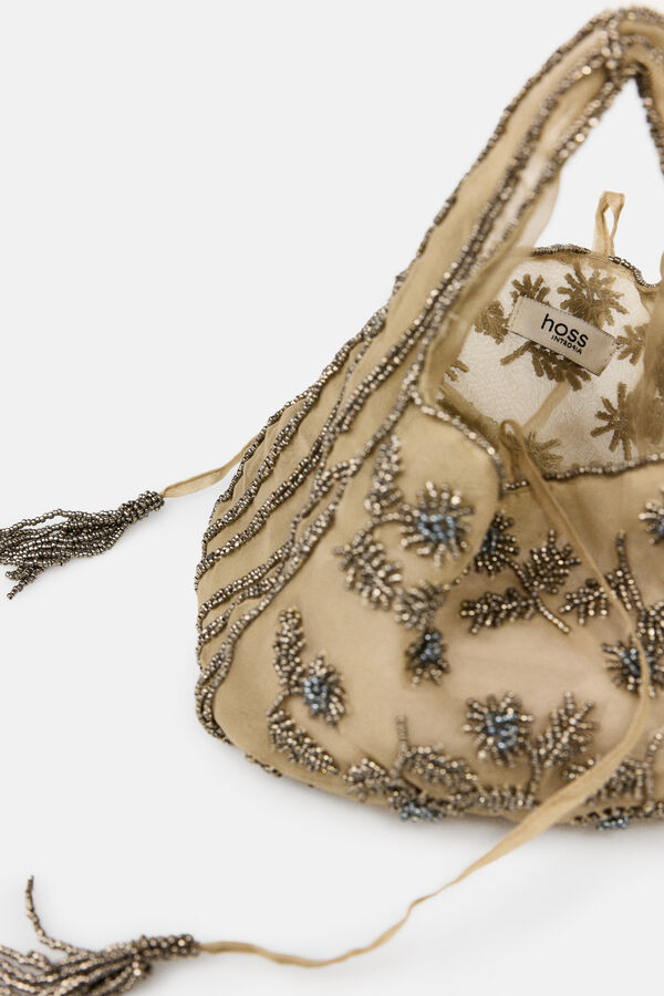 Hoss Intropia Nayara. Bolso de organza bordado Rosa