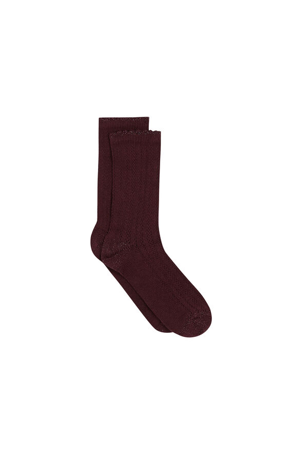 Hoss Intropia Lavinia. Calcetines calados con lurex Vino