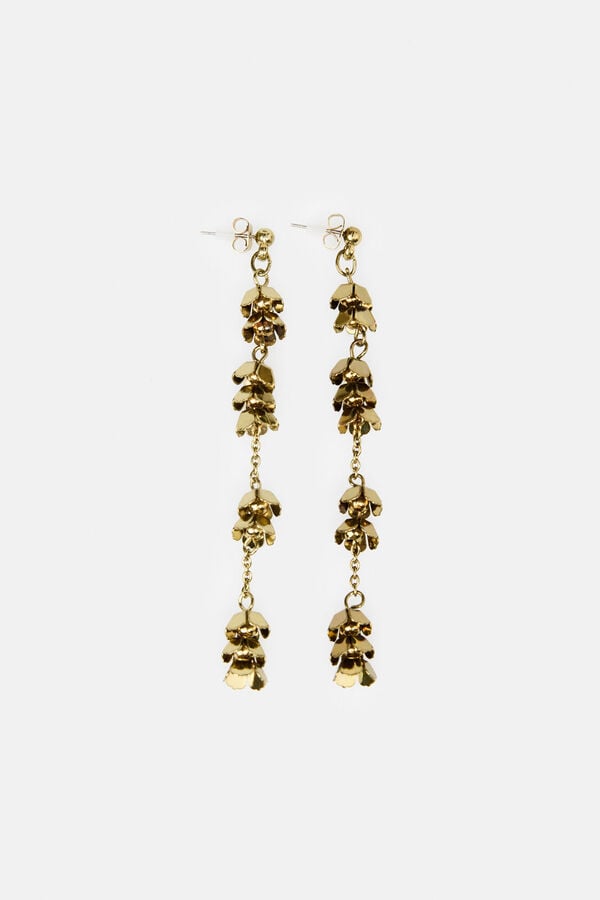 Hoss Intropia Lea. Pendientes de flores ba&ntilde;ados en oro Dorado