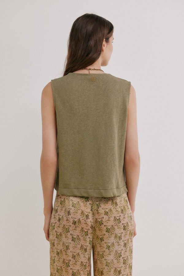 Hoss Intropia Mireia. T-shirt sem mangas com carcela Verde